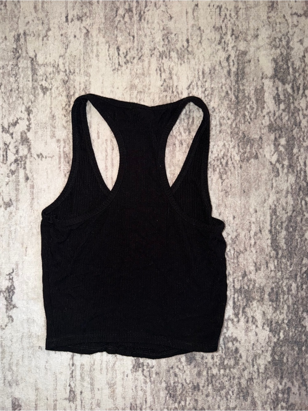 Bozzolo Black Ribbed Cropped Racerback Button-Front Tank Top size Small - Picture 4 of 4